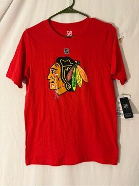 NHL Red Chicago Blackhawks Logo Short Sleeve Tee